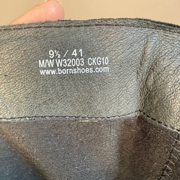 Womens Born black leather knee high boots - round toe  - W32003 - size 9.5 - Picture 9 of 10